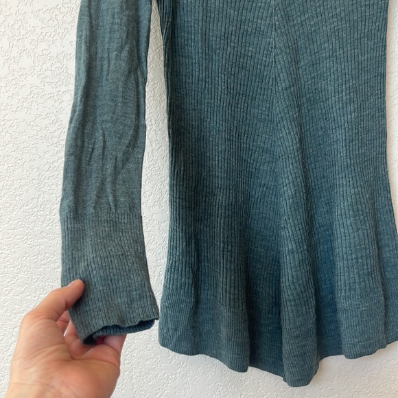 Cynthia Rowley Sweater Tunic Merino Wool Blue Green size Large - Picture 6 of 9